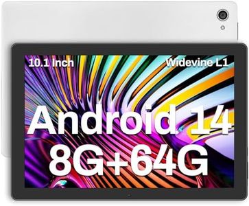 UGRIHACH Android Tablet, 10 inch Tablet, 8GB RAM, 64GB ROM(Expand to 1TB). Octa-Core Processor, 5000mAh Battery, Android 14, 1280 * 800 IPS HD, 5MP+8MP Camera, Dual Speaker - White