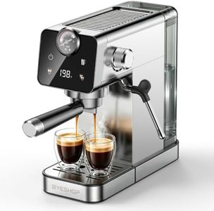 BYESHOP Espresso Machine 20 Bar, Compact Espresso Maker with Milk Frother and Touchscreen