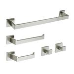 Kingston Brass BAHK6024778BN Lasdun 5-Piece Bathroom Accessory Set, Brushed Nickel Towel-Bars