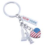 Handbag Charms I Love New York Keychain Statue of Liberty Keychain United States Flag Key Ring for National Day Backpack Home Car Key Decoration (1pc) Souvenirs Keychains