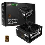 GameMax 500W Rampage Power Supply (No Power Cable inc.), Non-Modular, APFC, Japanese Tk Main Capacitor, 80 Plus Bronze, 88% Efficiency, 14cm Cooling Fan, Real Power Gaming | Black