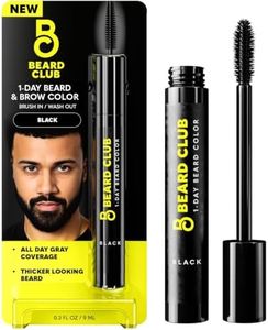 The Beard Club 1 Day Temporary Beard Dye for Men - Black Beard, Mustache & Eyebrow Color for a Fuller, Well-Defined Look, Water & Sweat Resistant, Up to 30 Applications, 0.3 fl oz