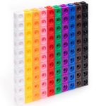 Maths Cubes - 100-Piece Set of Fidget Linking Cubes for Early Learning and Maths, with 10 Colours and Geometric Shapes, Perfect for Classroom and Home