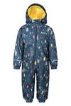 Mountain Warehouse Spright Fleece Lined Kids Waterproof Rain Suit - Lightweight Rain Suit with Full Zip & Reflective Design - Best for Autumn, Winter & Wet Weather Midnight 2-3 Years