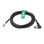 HangTon Sensor Actuator M12 A Coded 4 pin Female Right-Angle Shield Cable to Open Wire for Industrial Automation, Device Network DeviceNet, CANopen, IO Link, Profibus 5m