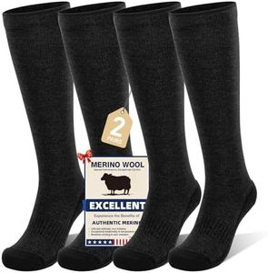 Iambamboo Merino Wool Compression Socks for Women&Men 15-20mmHg Knee High Breathable Socks for Flying, Athletic, Travel - 2 Pack