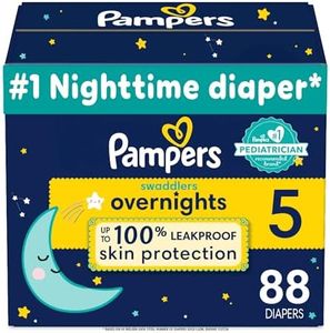 Pampers Diapers Size 5, 88 Count - Swaddlers Overnights Disposable Baby Diapers, Enormous Pack (Packaging May Vary)