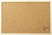 Cork Board Pin Notice Office Memo School with Push Pins Board Requisite Needs Wooden Natural Frame Board (60CM x 90CM)