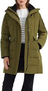 Orolay Women's Hooded Winter Down Coat Quilted Mid Length Puffer Jacket ArmyGreen 2XL