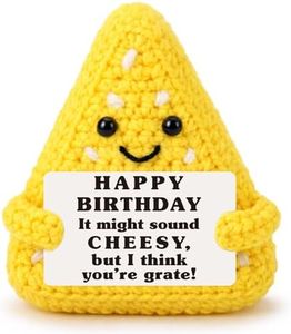 Hweijm Handmade Crochet Cheese Birthday Gift for Mom Sister Daughter Friend Colleague Office Boss Funny Inspirational Support Present Personalised Pocket Hug Encouragement Gift
