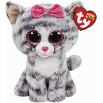 Ty Ty Kiki Grey Cat Plush, Gray