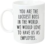 Boss Gift Best Boss Ever Gift for Boss You are The Luckiest Boss Funny Mug 11 Oz Ceramic Coffee Cup for birthday and Christmas Office Humor Gift for Coworkers,Managers,Boss Coworkers, Lady,Coffee Mugs