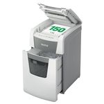 Leitz IQ Autofeed Office Cross Cut Paper Shredder P4, Automatic, 150 sheet, 44 Litre Bin Capacity, White, 80130000