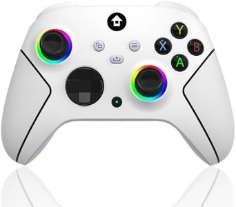 YUYIU Upgraded Wireless Controller with 7 Colors RGB Light for Xbox Controller, Xbox One Series X|S,Consoles,Steam PC Windows, Dual Vibration/Turbo/Programmable, with 3.5mm Audio Jack, 2.4GHZ Adapter