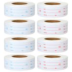 JMIATRY 8 Rolls 4000 Pieces Removable Food Labels, 1 x 2 Inch Food Labels Stickers, Freezer Labels Food Storage Labels Prep Canning Labels for Meal Containers and Jars, Red and Blue