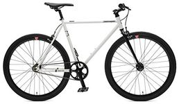 Retrospec Bicycles Mantra V2 Single Speed Fixed Gear Bicycle, White/Black, 49cm/Small