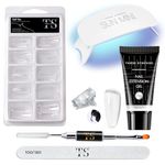 THR3E STROKES NAIL ART KIT POLYGEL NAIL EXTENTION KIT for Builder Gel UV Nail Art Kit Nail Extension Set (UV KIT) (CLEAR, UV KIT)