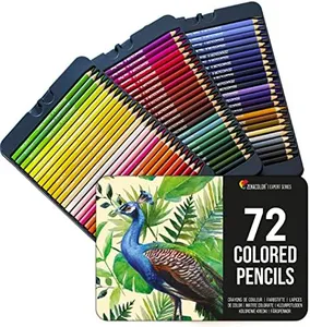 Zenacolor 72 Colored Pencils Set - Numbered Coloring Pencils in Metal Case - Art supplies Color Pencils for Adult Coloring Books, Adults and Artists