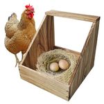 MUYG Chicken Nesting Box,Wooden Single Compartment Chicken Nesting Boxes Chicken Coop Accessories Easy Assembly Hen Nest Boxes Large Duty Laying Nest Box for Chickens Hens Ducks Poultry