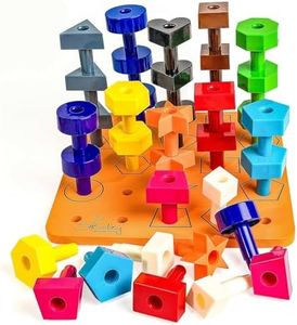 Skoolzy Toddler Toys Peg Board 38 Pc - Toddler Toys Age 2-4 - Stacking Toys and Learning Toys for 2 Year Olds- STEM Toys for 2+ Year Old - Toddler Puzzles Ages 2-4 - Autism Toys for Toddlers 3-4