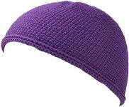 CHARM Kufi Hat Mens Beanie - Men Cotton Skull Cap Hand Made 2 Sizes Islam Purple L