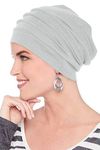 Headcovers Unlimited Comfortable 100% Cotton Cancer Hair Loss Chemotherapy Hat, silver, M