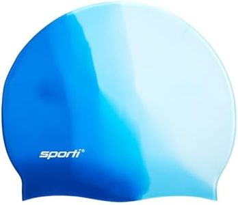 Sporti Multi Color Silicone Swim Cap - Blue Multi