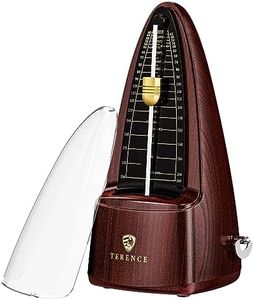 TERENCE Metrónomo Mecánico Metronomo para Piano Guitarra Bass Bajo Ukulele Batería Drum Violín Metrónomos para principiantes Adultos y niños Color de madera