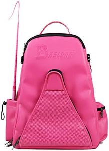 UNISTRENGH Professional Equestrian Backpack with Concealed Mesh Helmet Holder Waterproof Horse Riding Boots Bag (Pink(PU))