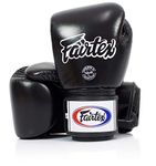 Fairtex BGV1BR Muay Thai Boxing Training Sparring Gloves for Men, Women, Kids | MMA Gloves, Kickboxing, Gym, Workout | Premium Quality, Light Weight & Shock Absorbent 12 oz Boxing Gloves-Black