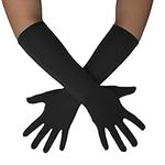 Sheface Men's and Women's 15'' Long Spandex Gloves Banquet Party Wedding Gloves Stretchy Costumes Gloves, Black, One Size