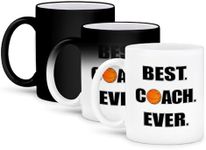 3dRose Mug_212088_3 Basketball Best Coach Ever, Ceramic, Black/White