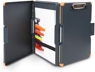 Dexas Duo Clipcase, Double Sided Clipboard Design, Portable Clipboards 13”x10” Gray/Orange, Combine Style and Functionality Office Supplies for Nursing, School, Work, Trades, Home Office