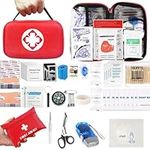 First Aid Kit 185pcs, Upgraded Handle Design for first Aid Kit Designed for Family Emergency Care. Ideal for Cars, Offices, Sports,Homes, Schools, Travel, Camping, Sports, Workplace, Outdoor First Aid Bag for Outdoor