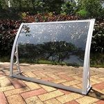 Outdoor Window Rain Shelter Cover for Front/Back Door Porch Clear Polycarbonate Cover,White Bracket,Self Cleaning Uv Rain Snow Protection Front Door Canopy Patio Porch Awning (60x540cm/24"x213")