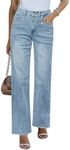 GRAPENT Cowgirl Jeans for Women Winter Pants for Women Womens Distressed Jeans Jeans para Mujer Summer Jeans for Women 2024 Trendy Color Ice Blue Size XL X-Large Size 16 Size 18