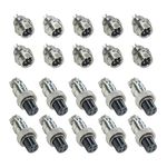 Electronic Spices GX12 4 Pin 5A Male and Female Metal Aviation Connector (Pack of 20 Pair)