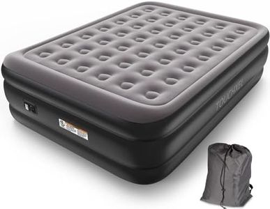 Queen Air Mattress Double Blow-up Camping Foldable Airbed Portable Travel Inflatable Beds with Built-in Electric Pump Storage Bag Repair Patch Kit Included, 203 x 152 x 47 CM (Highest Side), Gray