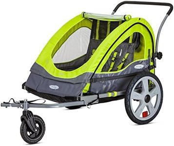 Instep Quick-N-EZ Double Tow Behind Bike Trailer, Converts to Stroller/Jogger, Green