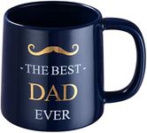 Miicol 16 oz Ceramic Flat Bottom Coffee Mug Gifting for the World's Best Dad Ever, Blue