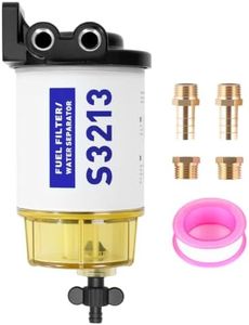 S3213 Fuel Water Separator Marine Kit - for Yamaha and for Mercury Marine Outboard Motor with 3/8" Barb x 1/4" NPT Brass Fittings - Replaces S3214, 35-60494-1, 18-7932-1, 18-17928, 35-809097