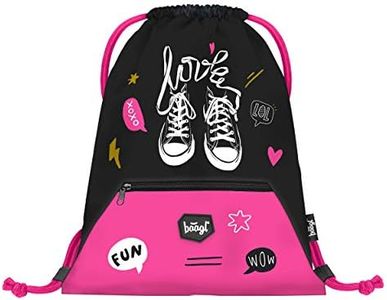 Baagl - Sacca sportiva per ragazze, utilizzabile anche per scarpe, impermeabile, per la scuola e l’asilo, Bambina, Scarpe da ginnastica., 34x42