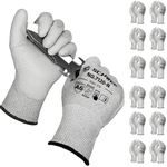 Schwer 12 Pairs ANSI A6 Cut Resistant Gloves CR7120 Cut Proof Work Gloves, Touchscreen, for Men and Women Used for Woodworking, Glass Cutting, Construction, Cargo Handling, Car Repair, XS