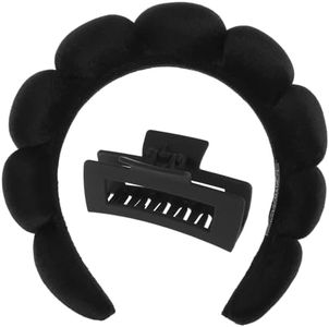 Diadema de Spa para Lavar la Cara Juego de Muñequeras de Esponja Suave Para el Cuidado de la Piel Toallas de Muñeca Aro para la Cabeza Accesorios para el Cabello para Mujeres y Niñas