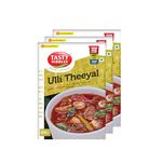 TASTY NIBBLES Ready to Eat Kerala Special Ulli Theeyal | Shallot, Small Red Onion Theeyal Open Heat & Eat | Vegetarian | No Added Preservatives | Japanese Retort Technology 200GM (Pack of 3)