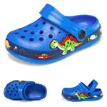 Kids Clogs Garden Shoes Cute Beach Sandals Summer Lightweight Pool Shower Slippers Toddler Boys Girls Blue 8.5 UK Label Size EU 26