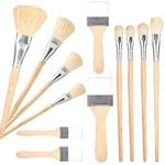 12pcs Gilding Brush Set, Paint Brush Set Acrylic Gold Leaf Brush Wartercolor Foil Goat Hair Mop Blending Brushes for Painting Art Crafts Supplies