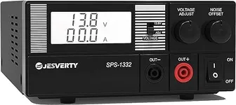 Universal Compact Bench Power Supply- 30 Amp Regulated Home Lab Benchtop AC-to-DC Converter 13.8 Volt/9-15Volt, Cooling Fan, Screw Type Terminals - Jesverty SPS-1332