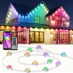 IVRICH 500FT Permanent Outdoor Lights, Smart RGB Eave Light with APP/Remote Control, IP67 Waterproof, DIY Scene Modes, Music Synchronization, Timer Function, for Christmas, Party, Holiday Decor