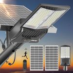 Ofuray Of-8800W Solar Street Lights Outdoor,650000Lm Solar Security Flood Lights Parking Lot Commercial with Motion Sensor, 6500k IP67 Street Dusk to Dawn with Remote Control for Street,Park,Barn